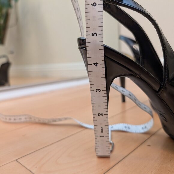 MOVING SALE GBG Sophia Slingback Peep Toe Stiletto Platform Pumps Size 7.5 Black - Picture 10 of 10